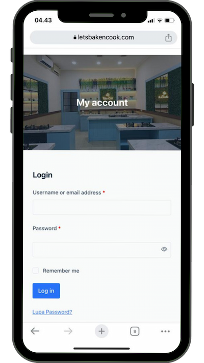 1. Kunjungi website kami di https://letsbakencook.com/my-account/