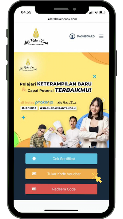 4. Akan muncul tampilan seperti ini, lalu klik TUKAR KODE VOUCHER